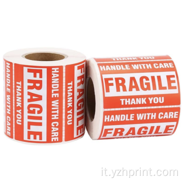 Etichette di adesivi fragili personalizzate adesivi fragili
